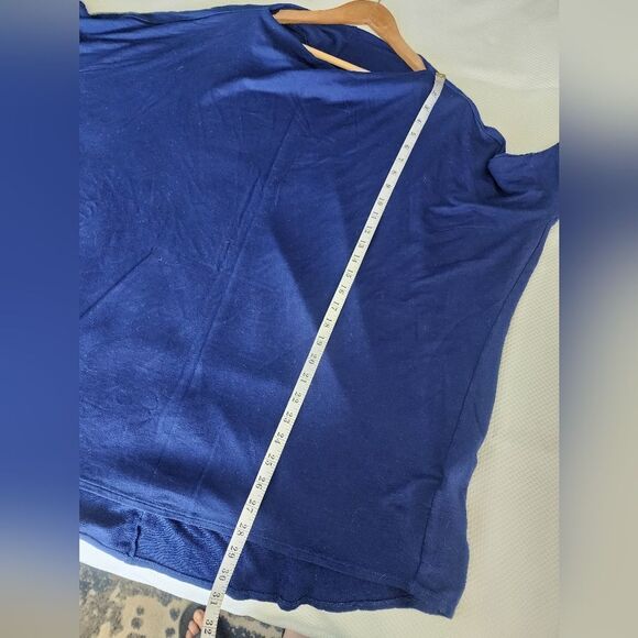 Bryn Walker Blue Dolman Sleeve 3/4 Tunic Oversized - Picture 5 of 9